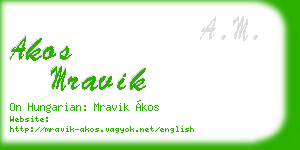 akos mravik business card