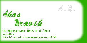 akos mravik business card